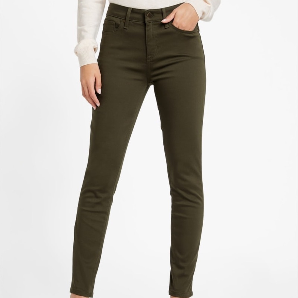 Guess Green Ankle Cropped Jeans Slim Fit